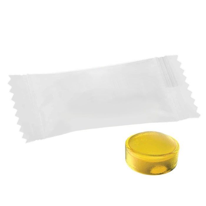 Mini bonbon dur sans sucre emballé en format de 4g couleur citron vue principale