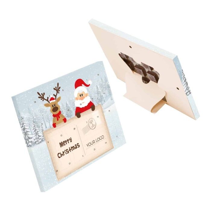 Calendrier de l'avent de table avec support arrière A5 couleur blanc