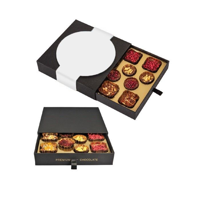 Boîte de 12 chocolats haute qualité semi-enveloppés 4 goûts