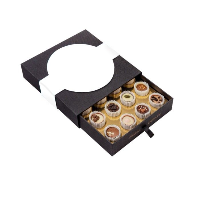 Coffret 16 pralines belges enrobées différentes garnitures