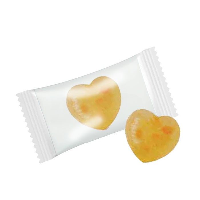 Bonbon dur en forme de cœur aux saveurs intenses couleur cerise vue principale