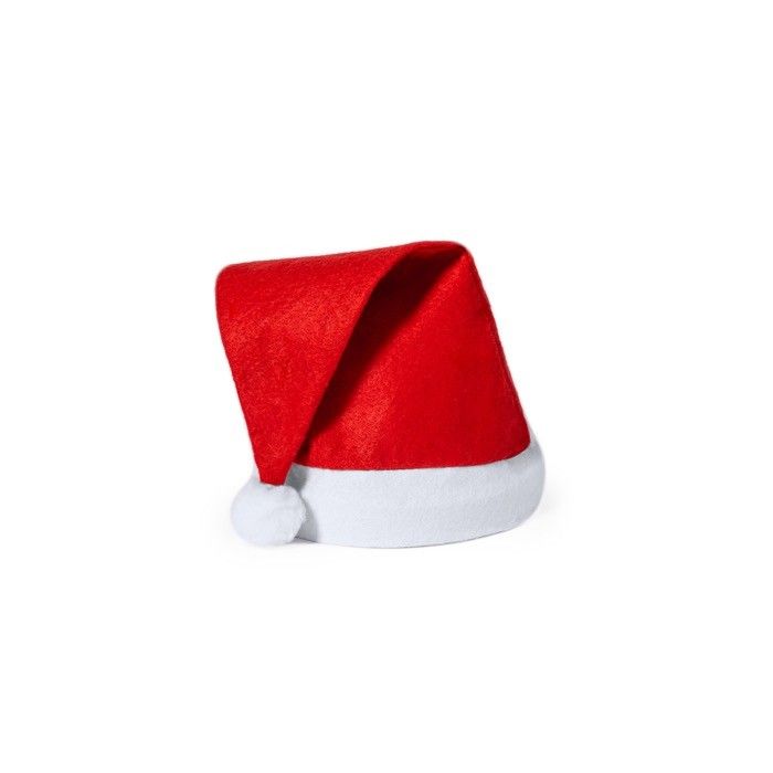 Bonnet de père Noël en polyester rouge et blanc pour enfants avec zone d'impression