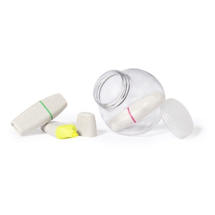 Set de surligneurs  fluorescents dans un pot transparent