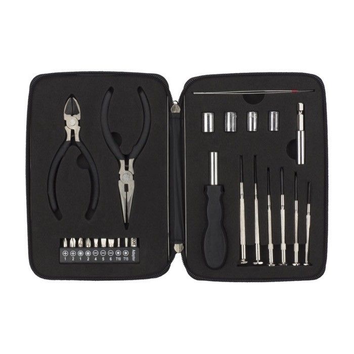Set de 26 outils en aluminium, coffret métallique matelassé