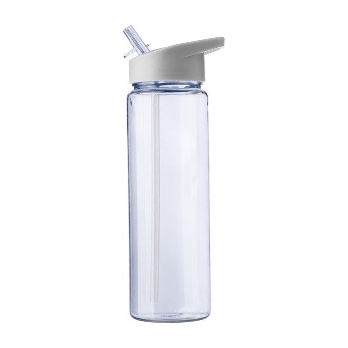 Bouteille en plastique recyclé avec paille pliable 750ml
