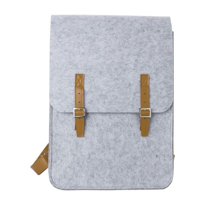 Sac à dos en feutre recyclé et cuir synthétique, 2 poches