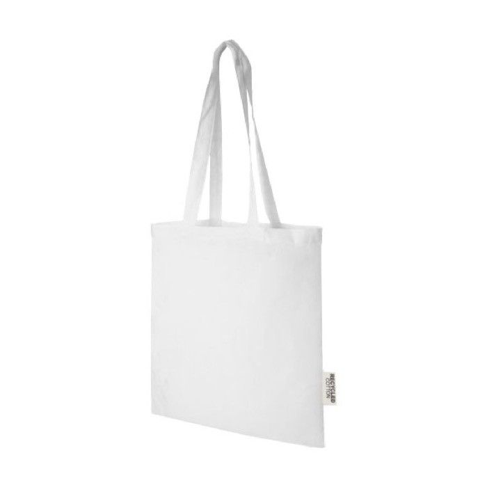 Sac en coton recyclé GRS avec longues poignées 140 g/m²