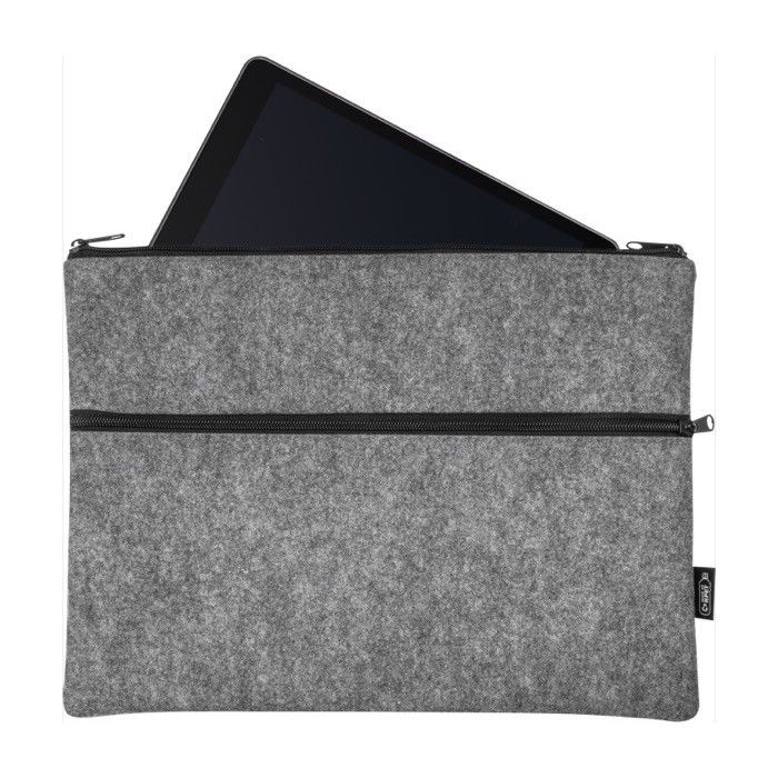 Porte-documents en feutre de polyester recyclé double zippé