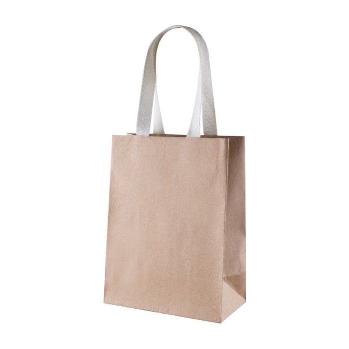 Sac cadeau en papier kraft à anses courtes en coton 150g/m²