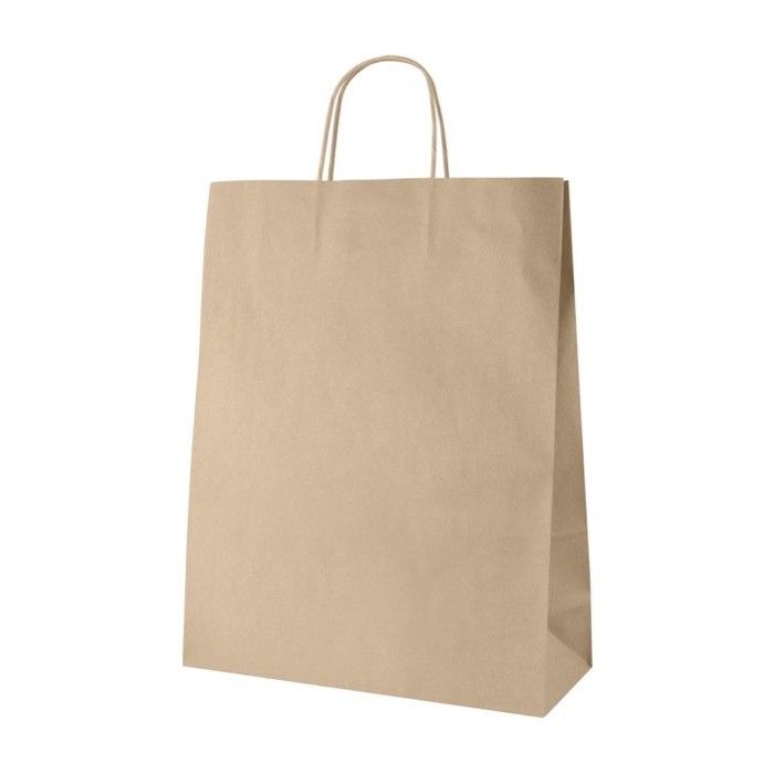 Grand sac en papier kraft à anses torsadées 120g/m²