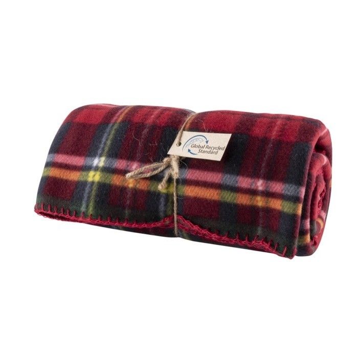 Plaid en polyester recyclé de style écossais 180g/m²