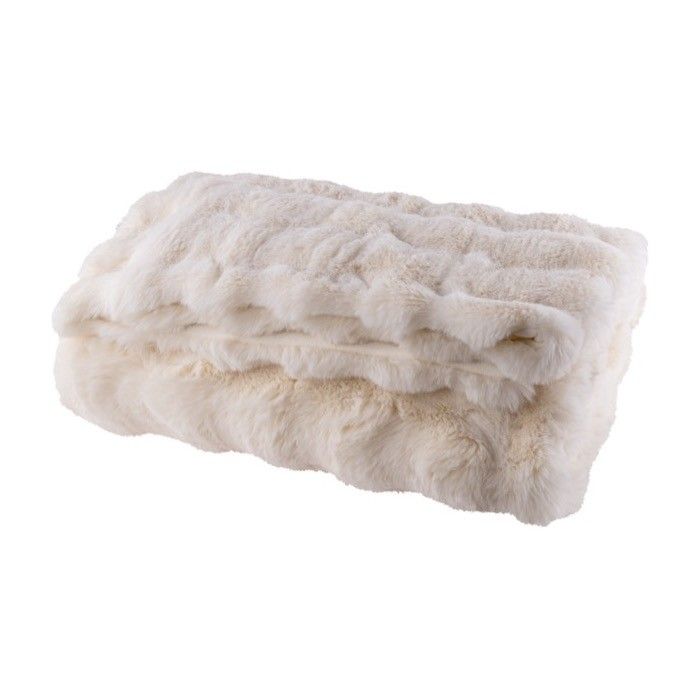 Plaid naturel effet fourrure en polyester premium 170g/m²