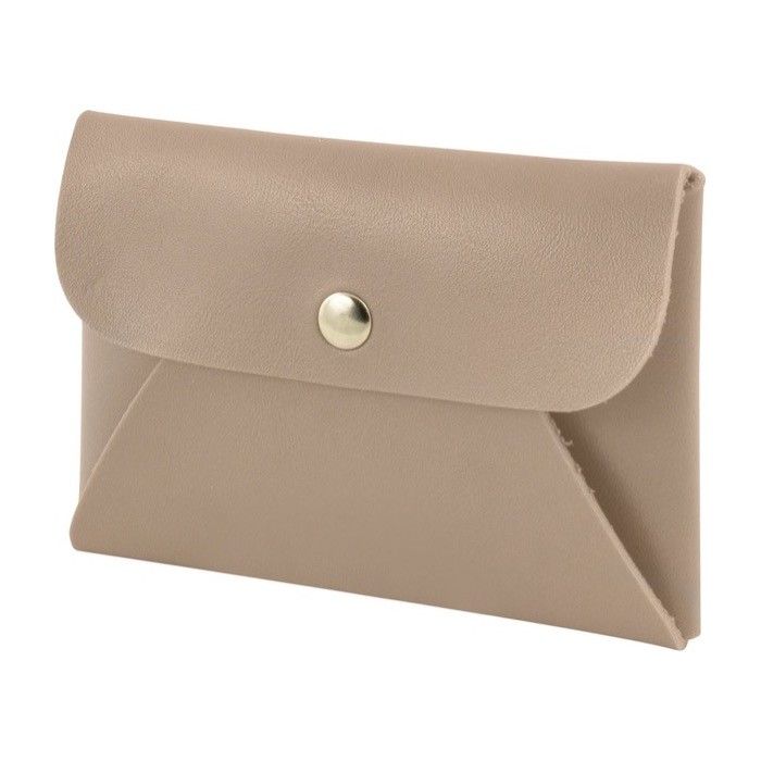 Porte-monnaie en cuir synthétique avec bouton doré