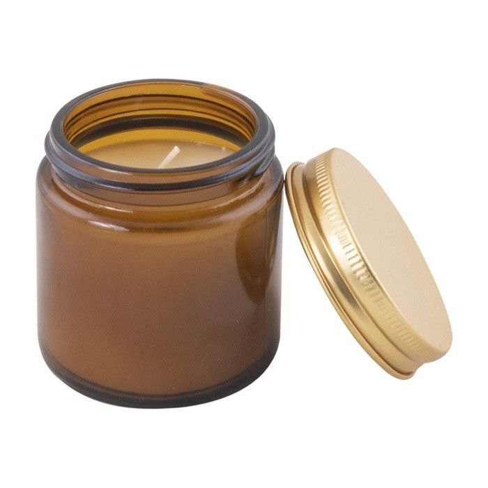 Bougie parfum sauge des bois et sel marin au couvercle doré