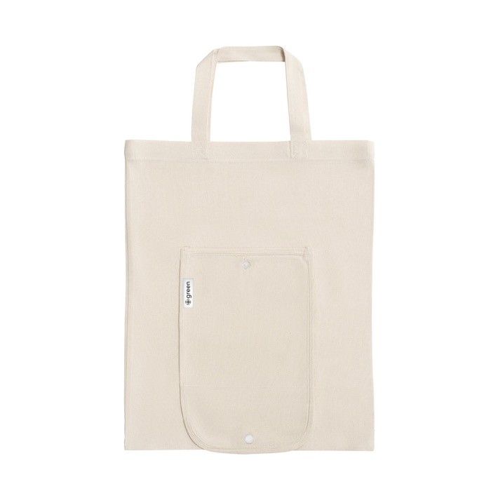 Sac pliable composé de coton recyclé à anses 140 g/m²