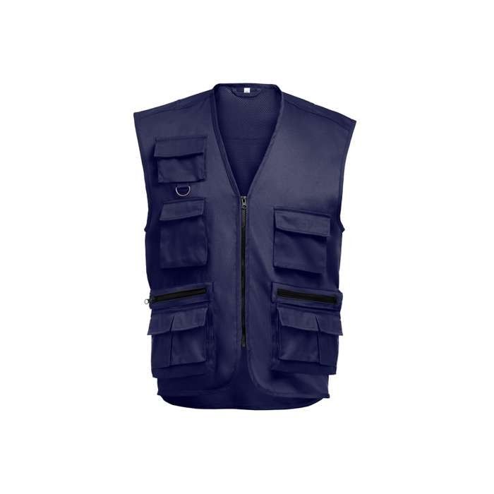 Gilet polyester/coton, poches multiples 200 g/m2 THC PIXEL avec zone d'impression