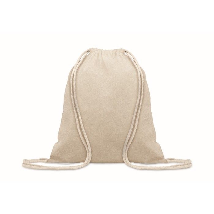 Sac ficelle en coton recyclé avec cordon de serrage 140 g/m² vue avec zone d'impression