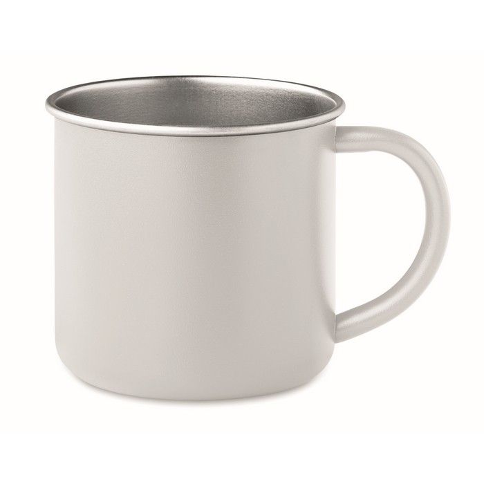 Mug en acier inoxydable recyclé avec bord métallisé 300 ml