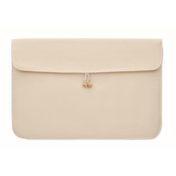 Pochette pour PC 15'' en coton à bouton en bambou 120 g/m²