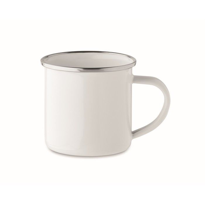 Mug vintage en métal sublimé avec bord métallisé 200 ml