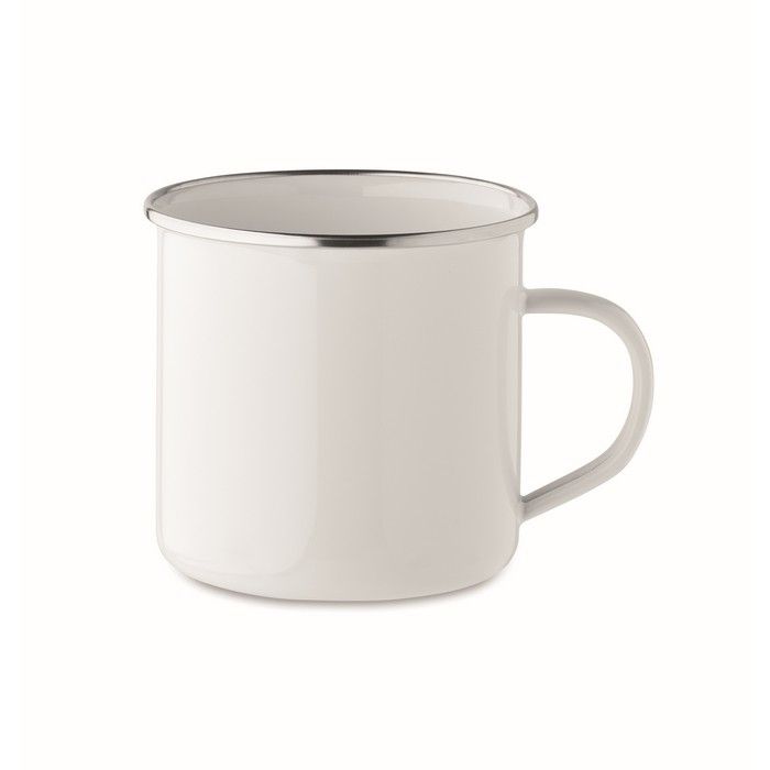 Mug vintage en métal sublimé avec bord métallisé 500 ml