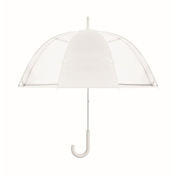 Parapluie transparent 1 panneau polyester et caoutchouc 23” vue avec zone d'impression