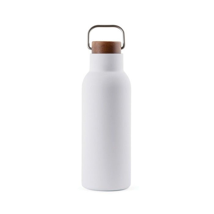 Thermos en inox recyclé à poignée et bouchon en bois 580ml