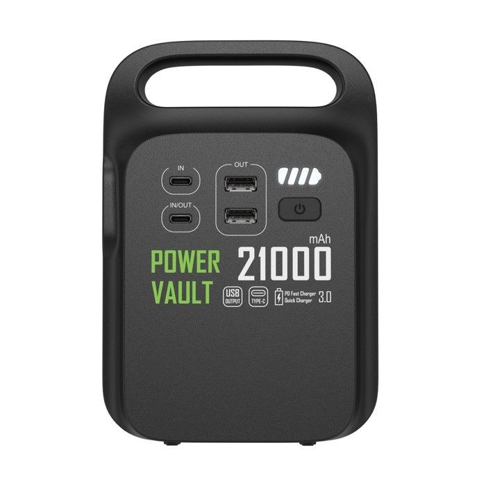 Station d'énergie portable pour recharge 21 000 mAh couleur noir avec zone d'impression