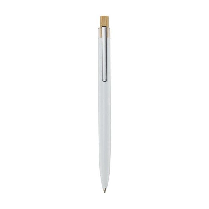 Stylo en aluminium et bambou, détail transparent, mine noire