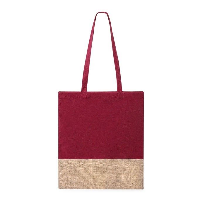 Sac en 100% coton coloré avec base en jute 120g/m²