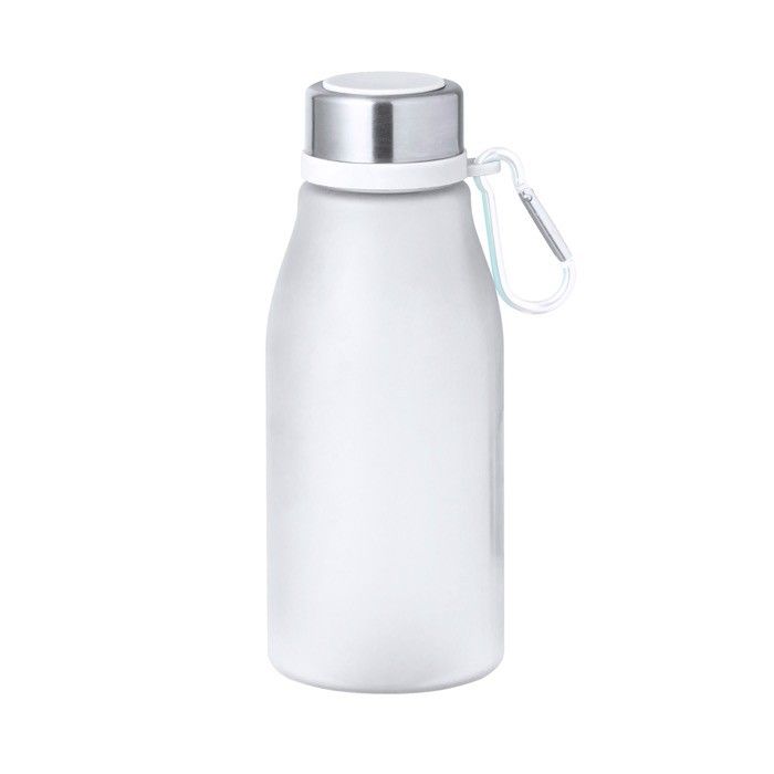 Bouteille en RPET, mousqueton assorti, coloris variés 370ml