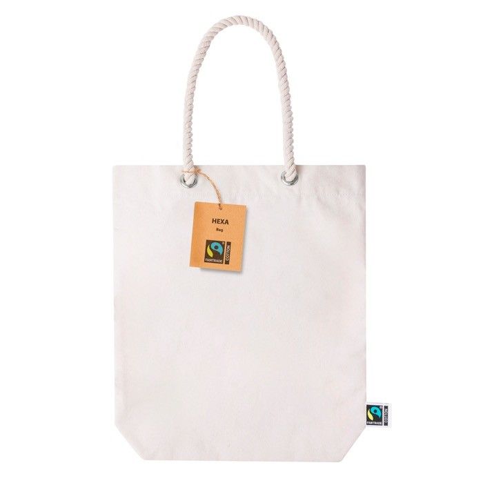 Sac à anses longues en 100% coton recyclé Fairtrade 280g/m²
