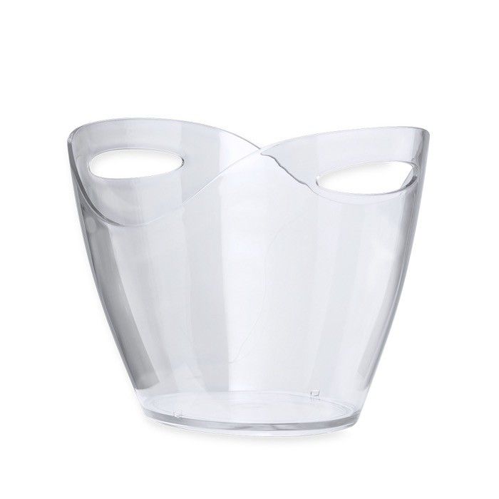 Seau à glace en plastique transparent à double poignée 8L