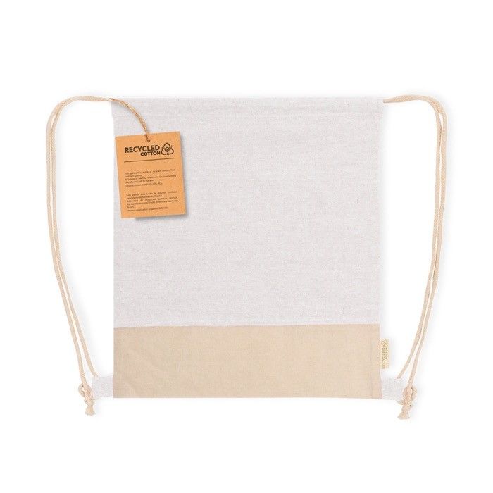 Sac à dos ficelle en coton recyclé bicolore 120g/m²