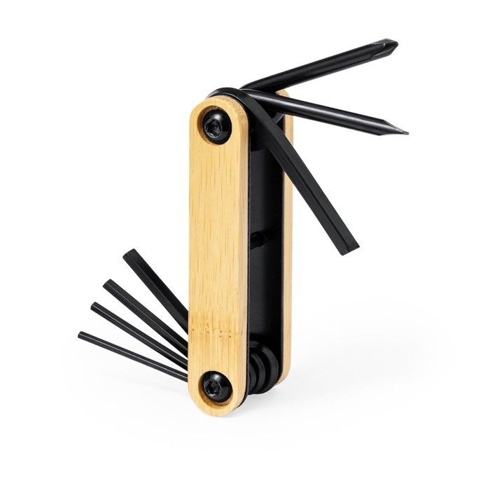 Multi-outils en acier au carbone noir, carcasse en bambou