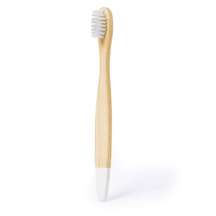 Brosse à dents pour enfants en bambou avec détails colorés