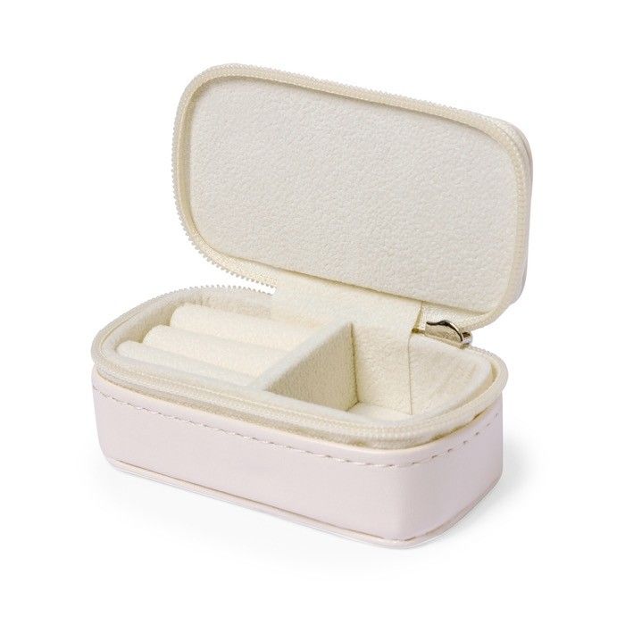 Boîte à bijoux naturelle en similicuir à 2 compartiments