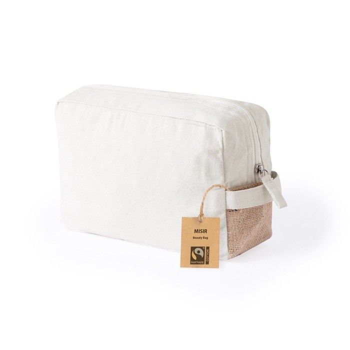 Trousse 100% coton Fairtrade avec détail latéral en jute