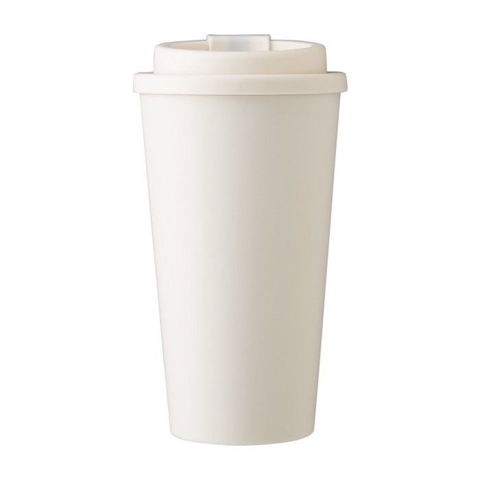 Mug en plastique avec couvercle à vis et ouverture 475ml