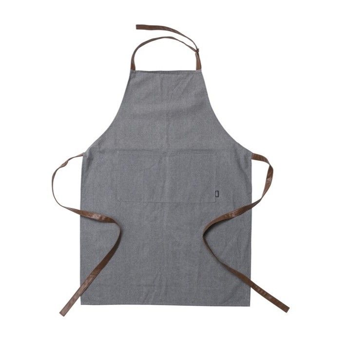 Tablier en RPET avec tour de cou et bretelles en simili-cuir