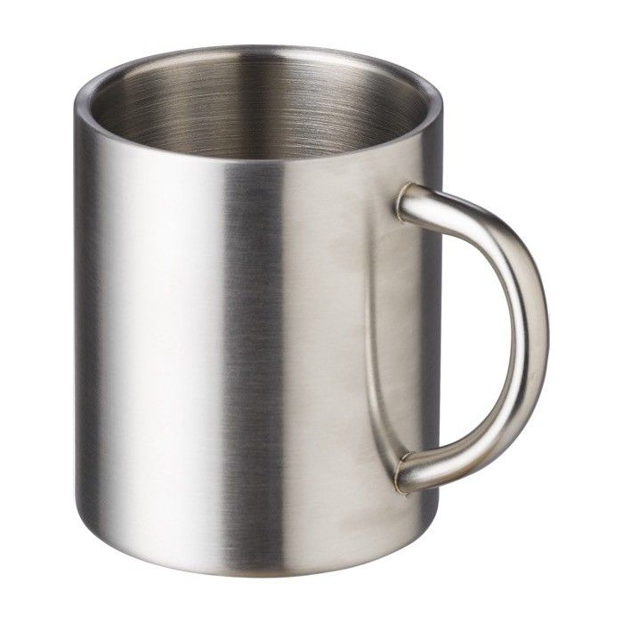 Mug thermique en acier inoxydable, finition argentée 300ml