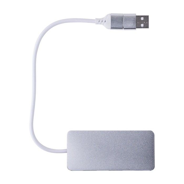 Hub USB en aluminium avec 2 ports USB-A et 1 port USB-C