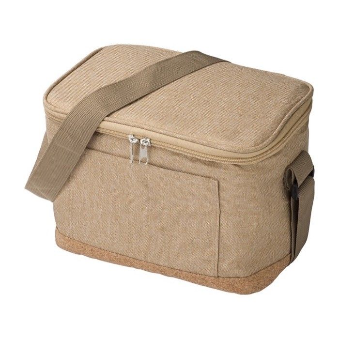 Sac isotherme en RPET et base en liège avec poche frontale