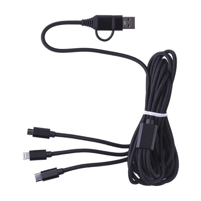 Set de câbles de recharge en nylon multi-connecteurs