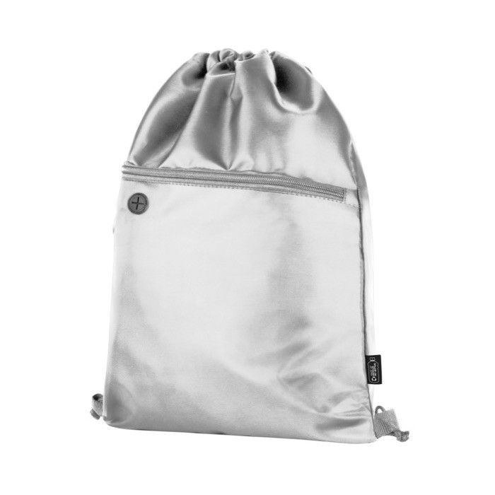 Sac cordon publicitaire en plastique recyclé avec zone d'impression