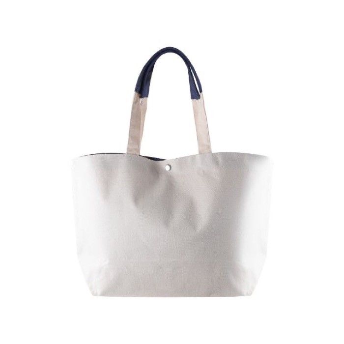 Sac en coton recyclé avec fermeture à pression 280 g/m2