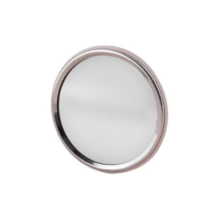 Miroir de poche rond avec finition textile à l'arrière