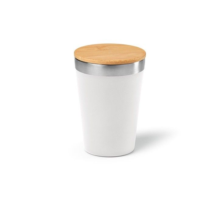 Gobelet thermos en inox recyclé à couvercle en bambou 300 ml