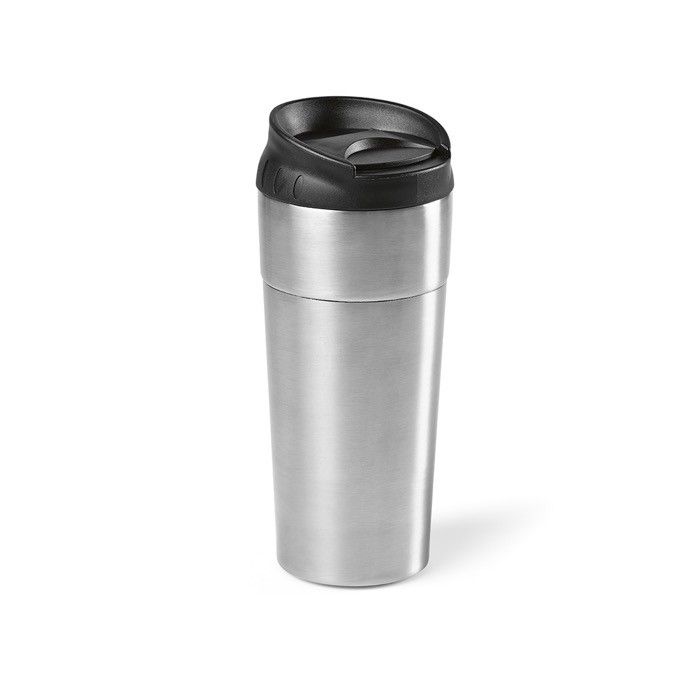 Mug isotherme en inox recyclé à couvercle coulissant 410 ml