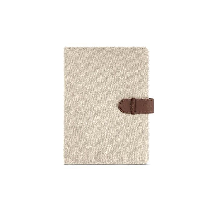 Conférencier A5 en coton recyclé à fermoir pression et bloc